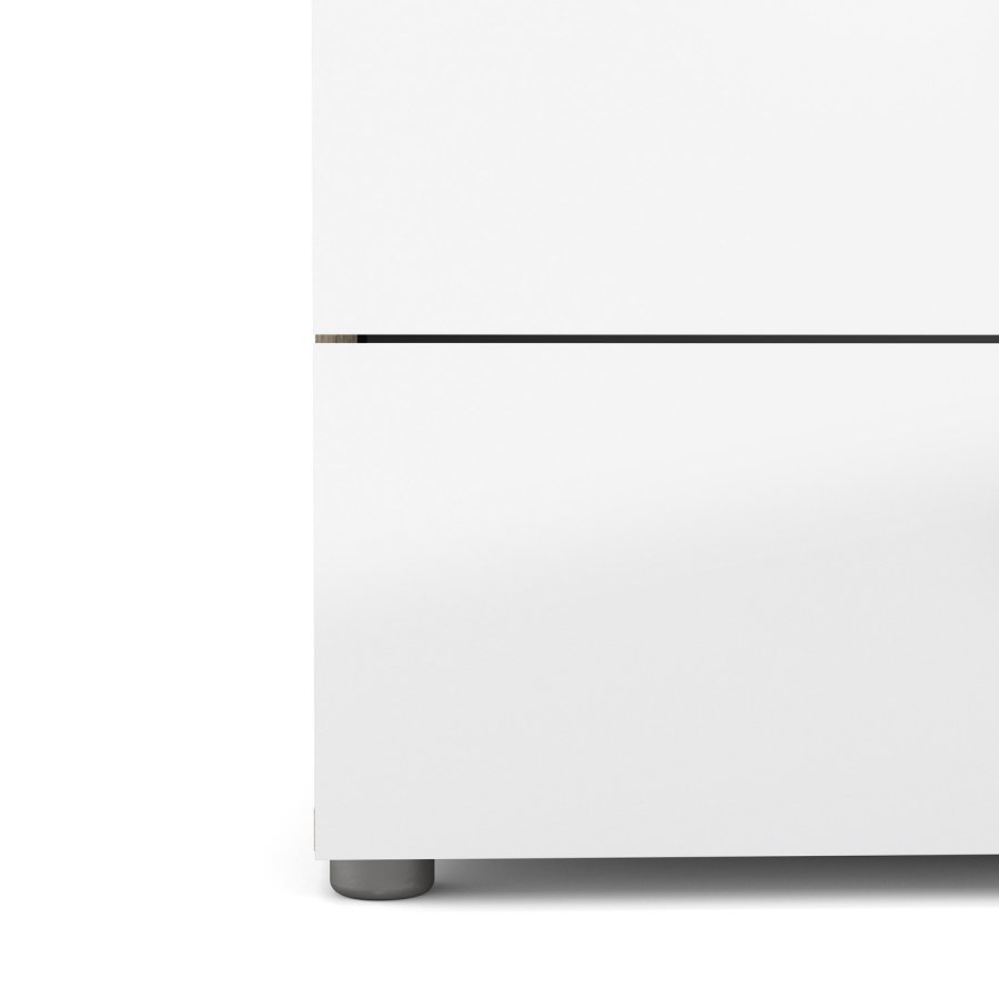 TVILUM Pepe kommode - egetrsstruktur/hvid hjglans, m. 4 skuffer 