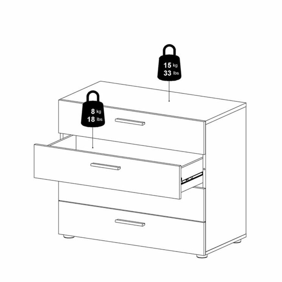 TVILUM Pepe kommode, m. 4 skuffer - trffel folie og plastik