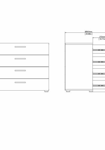 TVILUM Pepe kommode, m. 4 skuffer - trffel folie og plastik