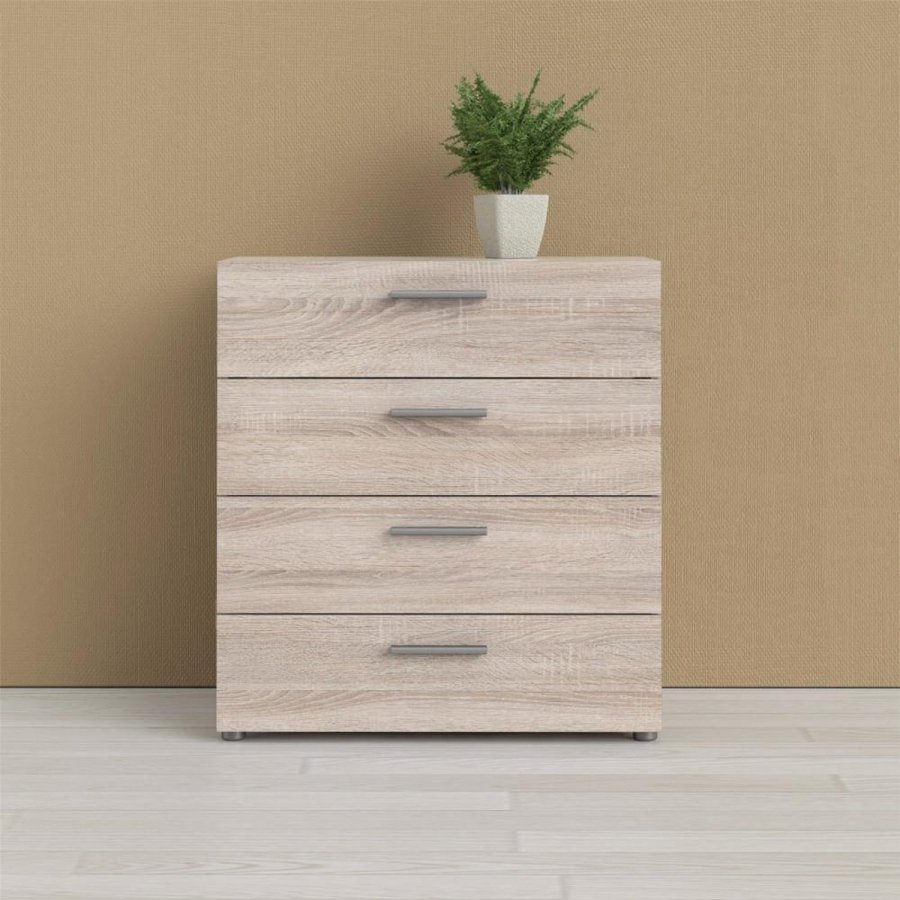 TVILUM Pepe kommode, m. 4 skuffer - trffel folie og plastik