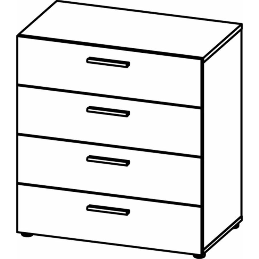 TVILUM Pepe kommode, m. 4 skuffer - trffel folie og plastik