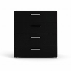 TVILUM Pepe kommode, m. 4 skuffer - sort folie og plastik