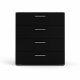 TVILUM Pepe kommode, m. 4 skuffer - sort folie og plastik