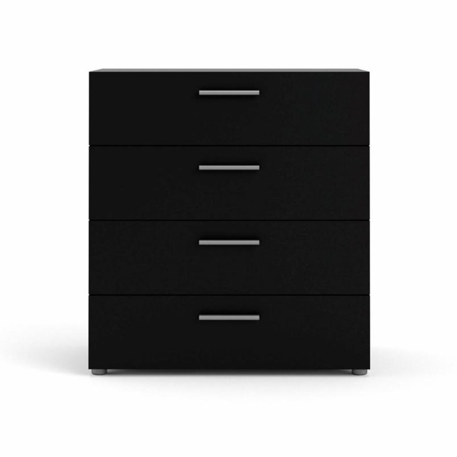 TVILUM Pepe kommode, m. 4 skuffer - sort folie og plastik