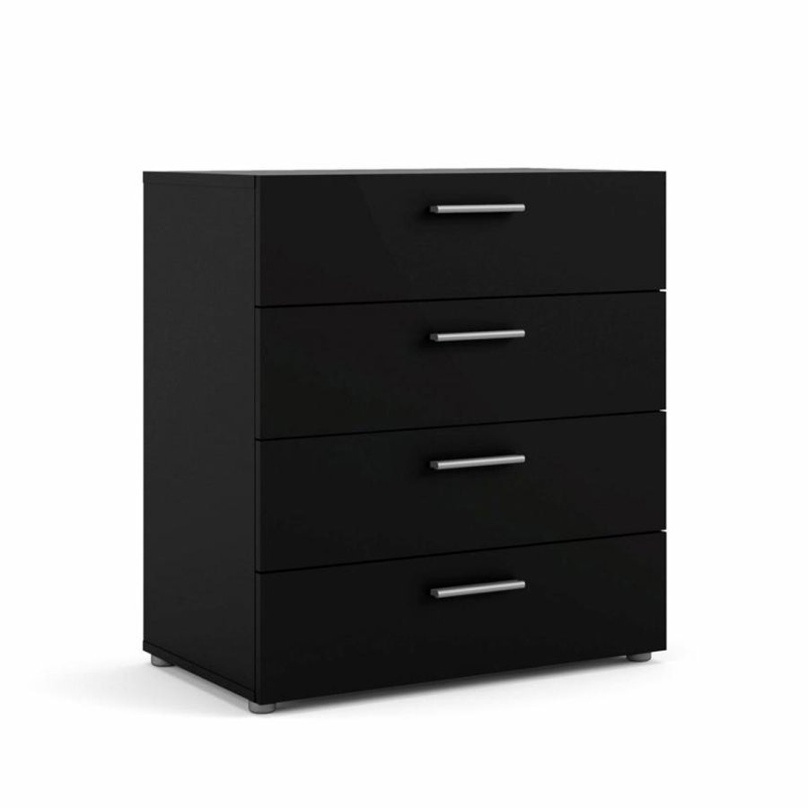 TVILUM Pepe kommode, m. 4 skuffer - sort folie og plastik