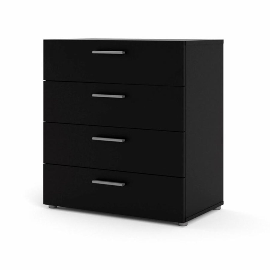 TVILUM Pepe kommode, m. 4 skuffer - sort folie og plastik