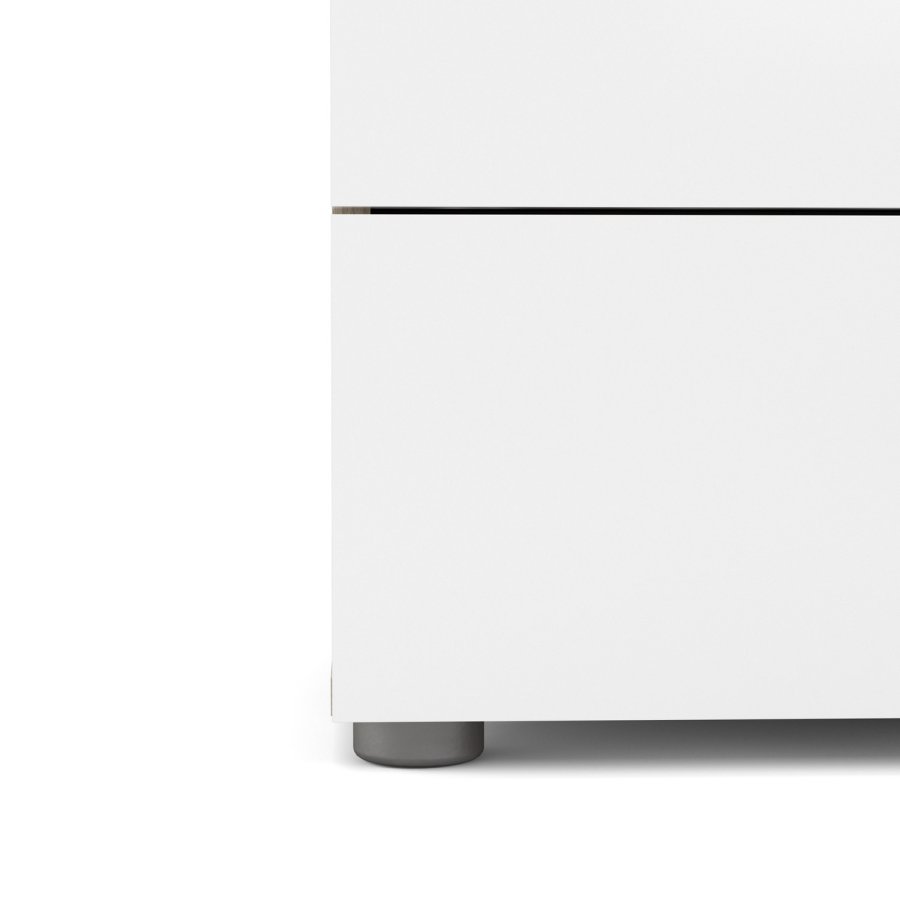 TVILUM Pepe kommode - hvid hjglans/natur tr/egetrsfinér, m. 5 skuffer