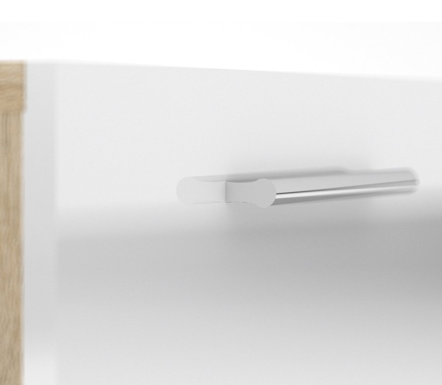 TVILUM Pepe kommode - hvid hjglans/natur tr/egetrsfinér, m. 5 skuffer