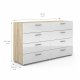 TVILUM Pepe kommode - hvid hjglans/natur tr/egetrsfinér, m. 8 skuffer