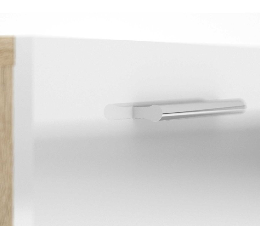 TVILUM Pepe kommode - hvid hjglans/natur tr/egetrsfinér, m. 8 skuffer