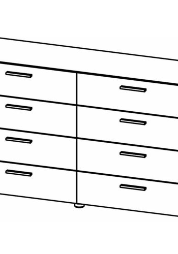 TVILUM Pepe dobbelt kommode, m. 8 skuffer - sort folie og plastik