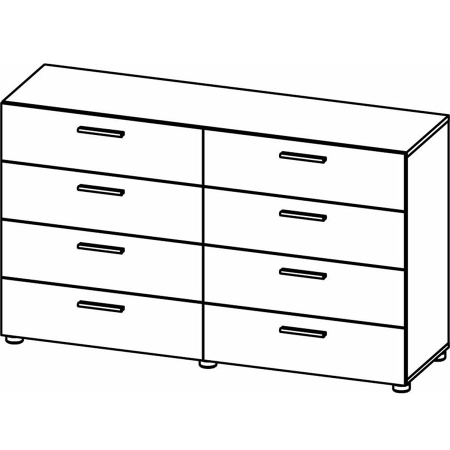 TVILUM Pepe dobbelt kommode, m. 8 skuffer - sort folie og plastik