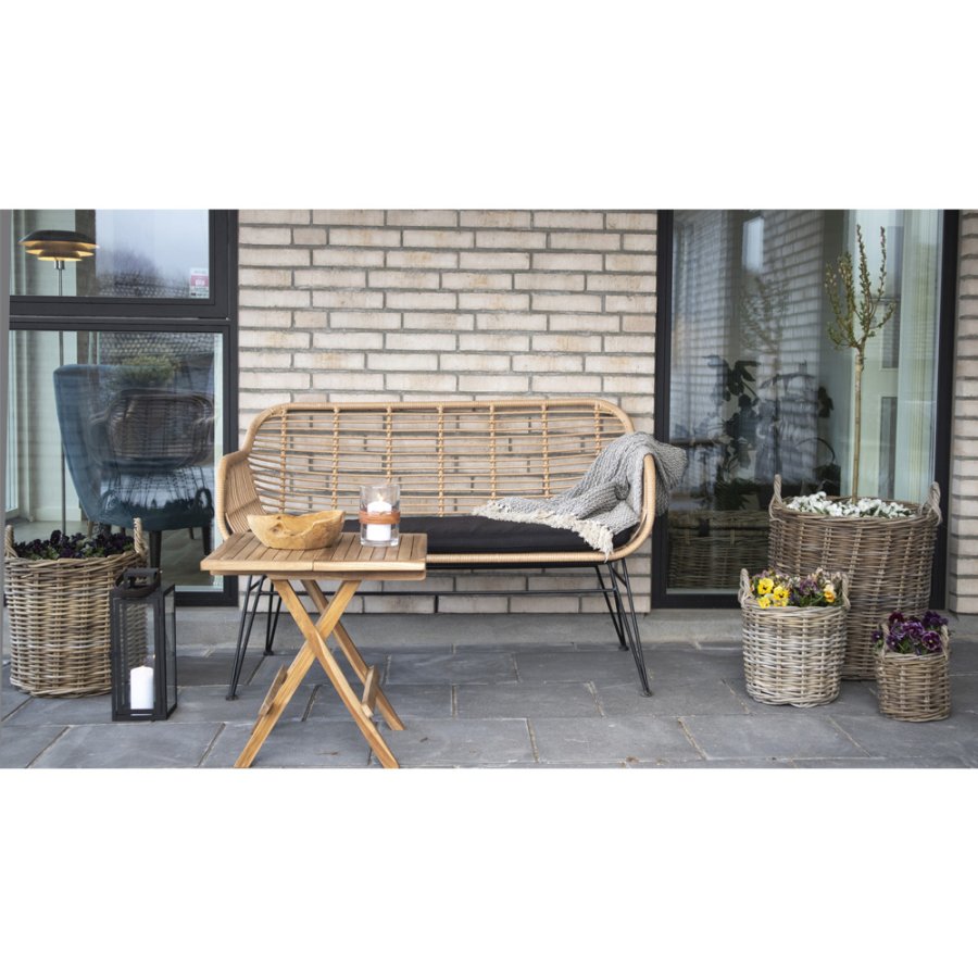 HOUSE NORDIC Trieste havesofa, m. hynde - natur polyrattan og metal