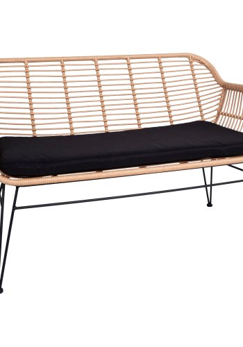 HOUSE NORDIC Trieste havesofa, m. hynde - natur polyrattan og metal