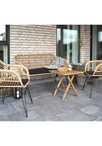 HOUSE NORDIC Trieste havesofa, m. hynde - natur polyrattan og metal