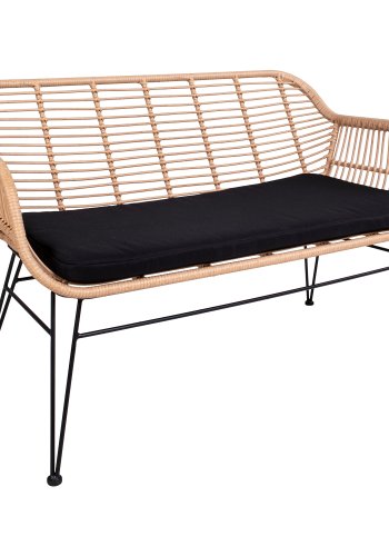 HOUSE NORDIC Trieste havesofa, m. hynde - natur polyrattan og metal