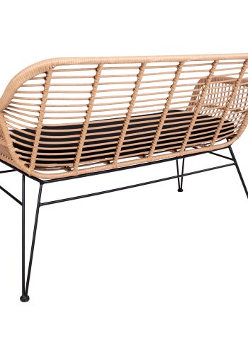 HOUSE NORDIC Trieste havesofa, m. hynde - natur polyrattan og metal