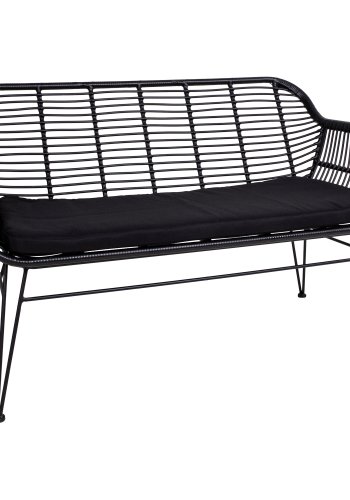 HOUSE NORDIC Trieste havesofa, m. hynde - sort polyrattan og metal