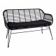 HOUSE NORDIC Trieste havesofa, m. hynde - sort polyrattan og metal