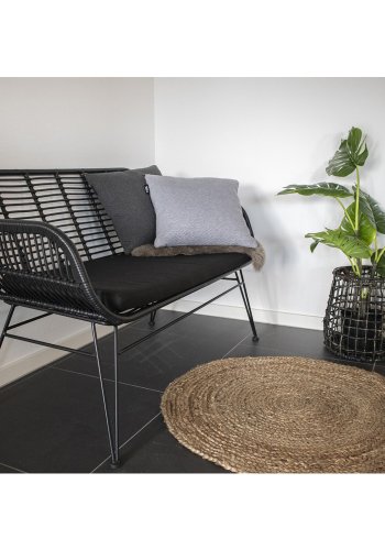 HOUSE NORDIC Trieste havesofa, m. hynde - sort polyrattan og metal