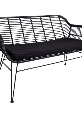 HOUSE NORDIC Trieste havesofa, m. hynde - sort polyrattan og metal