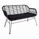 HOUSE NORDIC Trieste havesofa, m. hynde - sort polyrattan og metal