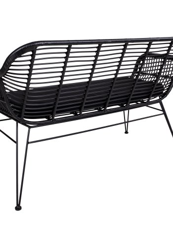 HOUSE NORDIC Trieste havesofa, m. hynde - sort polyrattan og metal