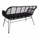 HOUSE NORDIC Trieste havesofa, m. hynde - sort polyrattan og metal