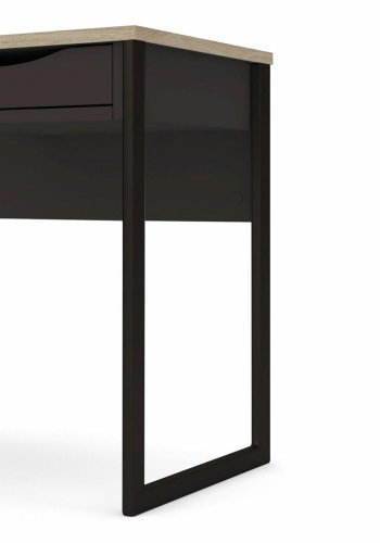 TVILUM Function Plus skrivebord, m. skuffe - sort folie og sort stl (130x48,4)