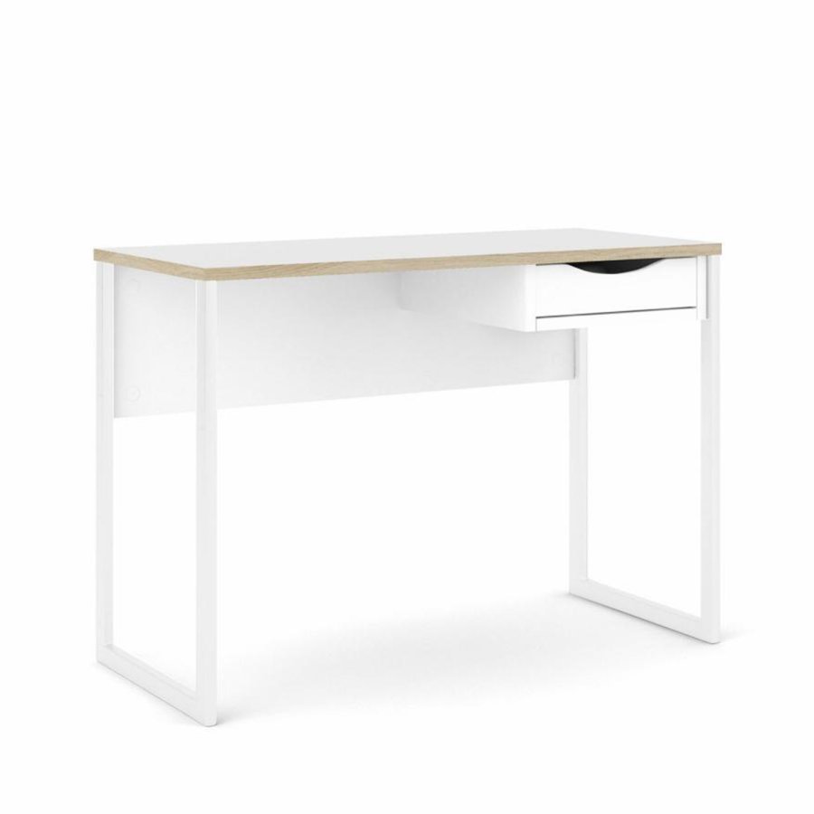 TVILUM Function Plus skrivebord, m. skuffe - hvid folie og hvid stl (110x48,4)