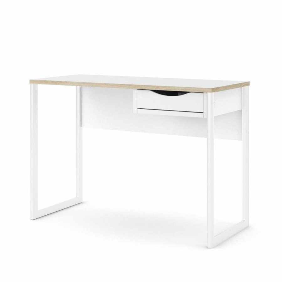 TVILUM Function Plus skrivebord, m. skuffe - hvid folie og hvid stl (110x48,4)