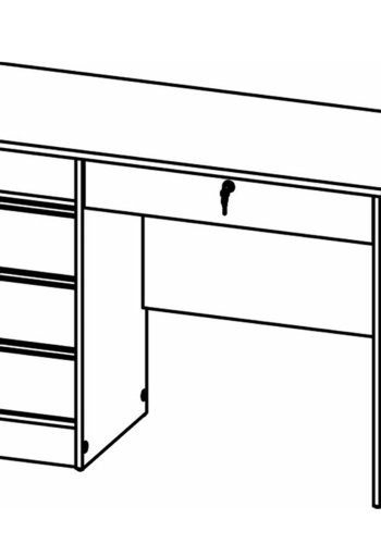 TVILUM Function Plus skrivebord, m. 1 rum og 4 skuffer - hvid folie og melamin (109,3x48,5)