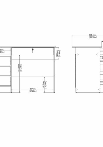 TVILUM Function Plus skrivebord, m. 1 rum og 4 skuffer - hvid folie og melamin (109,3x48,5)