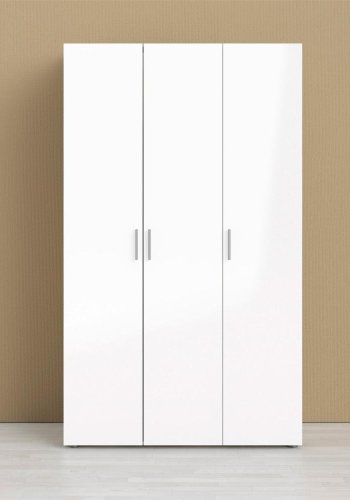 TVILUM Pepe garderobeskab, m. 3 lger - hvid og egetrsfarvet folie