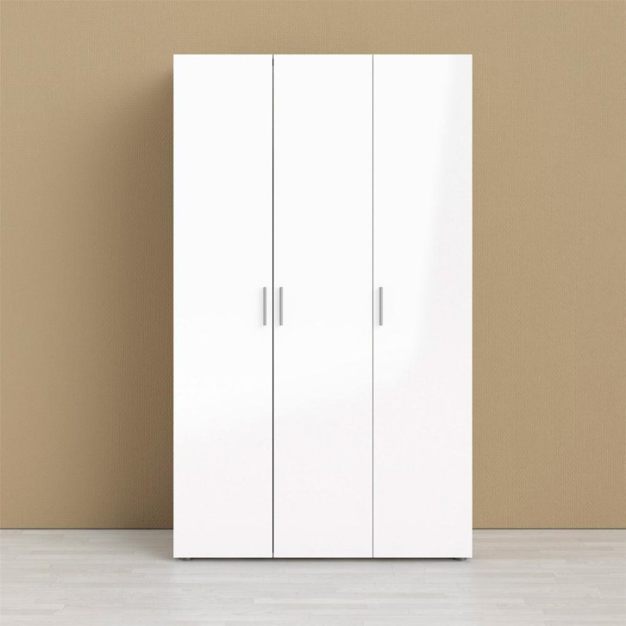 TVILUM Pepe garderobeskab, m. 3 lger - hvid og egetrsfarvet folie