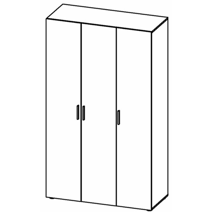 TVILUM Pepe garderobeskab, m. 3 lger - hvid og egetrsfarvet folie