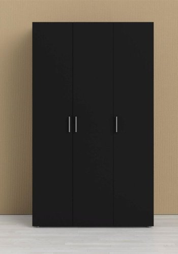 TVILUM Pepe garderobeskab, m. 3 lger - sort folie