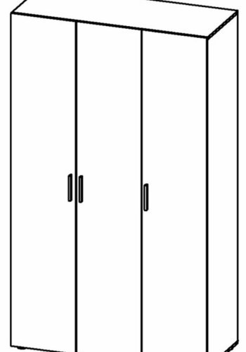 TVILUM Pepe garderobeskab, m. 3 lger - sort folie