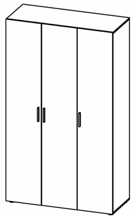 TVILUM Pepe garderobeskab, m. 3 lger - sort folie