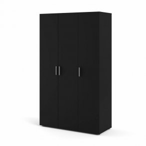 TVILUM Pepe garderobeskab, m. 3 lger - sort folie