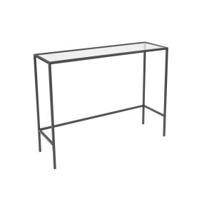 FUNZI LIVING Lrred konsolbord, rektangulr - glas og sort metal (100x30)