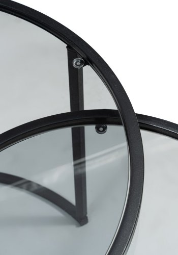 NORDVÄRK Tokyo indskudsborde - glas og sort metal (st med 2)