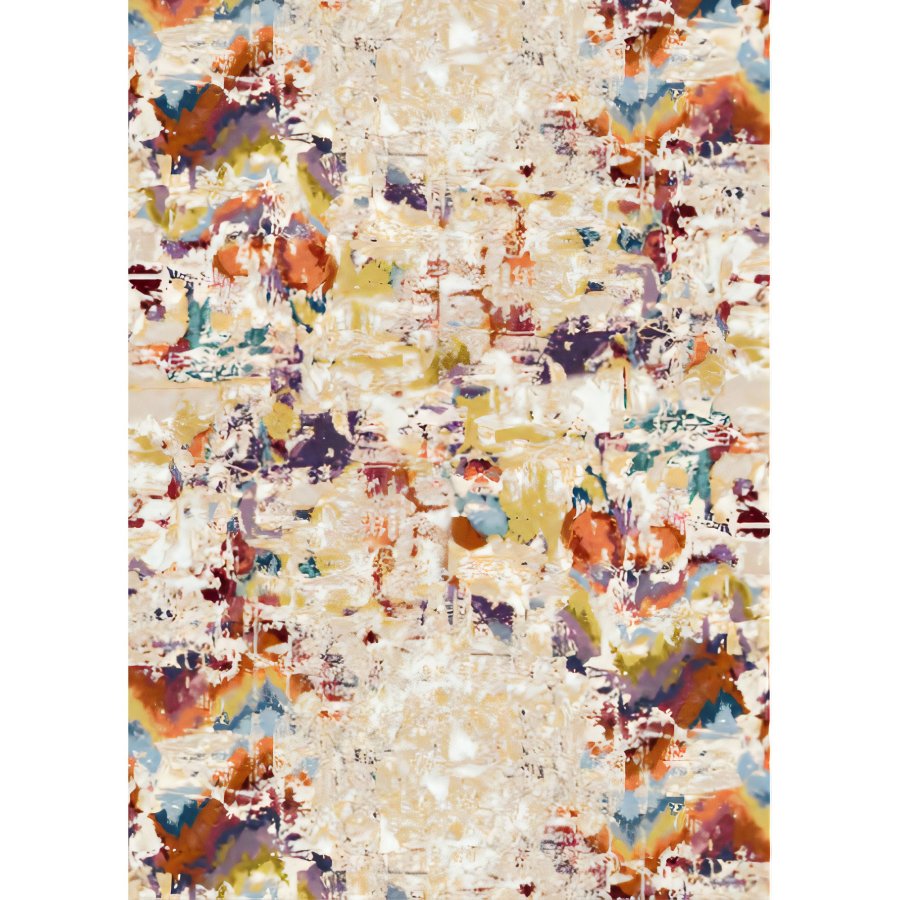 TEPPI WOOKECE311 gulvtppe m. mnster, rektangulr - multifarvet polyester (40x60)