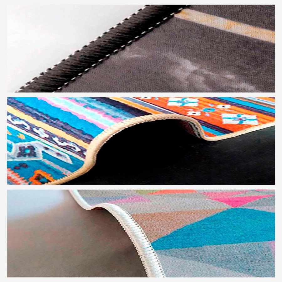 TEPPI EEXFAB797 gulvtppe m. mnster, rektangulr - beige bomuld (120x180)