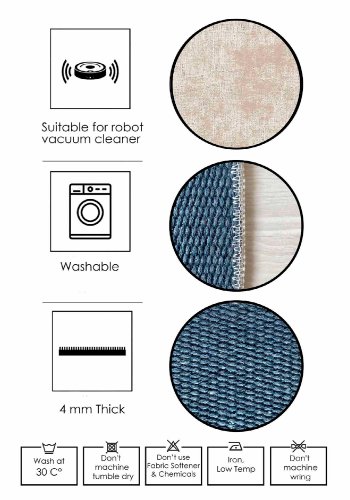 TEPPI EEXFAB797 gulvtppe m. mnster, rektangulr - beige bomuld (120x180)