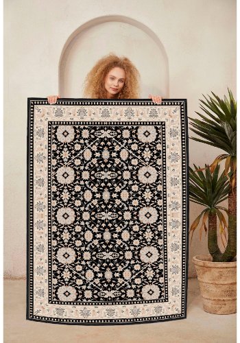 TEPPI WOOSONIL006 gulvtppe m. mnster, rektangulr - multifarvet bomuld (160x230)