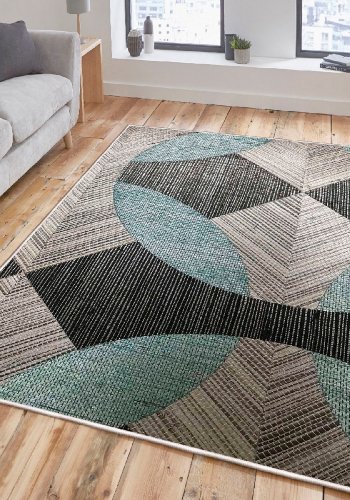 TEPPI WOOSONIL047 gulvtppe m. mnster, rektangulr - multifarvet bomuld (120x180)