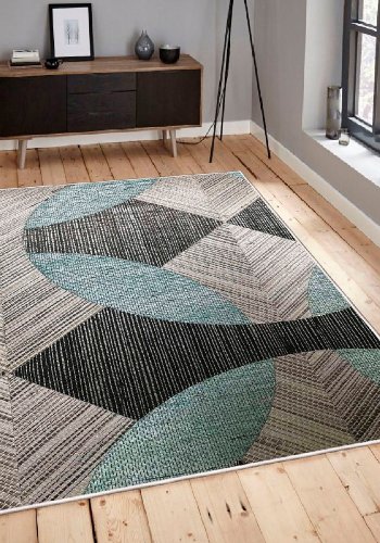 TEPPI WOOSONIL047 gulvtppe m. mnster, rektangulr - multifarvet bomuld (120x180)