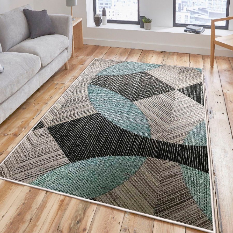 TEPPI WOOSONIL047 gulvtppe m. mnster, rektangulr - multifarvet bomuld (160x230)