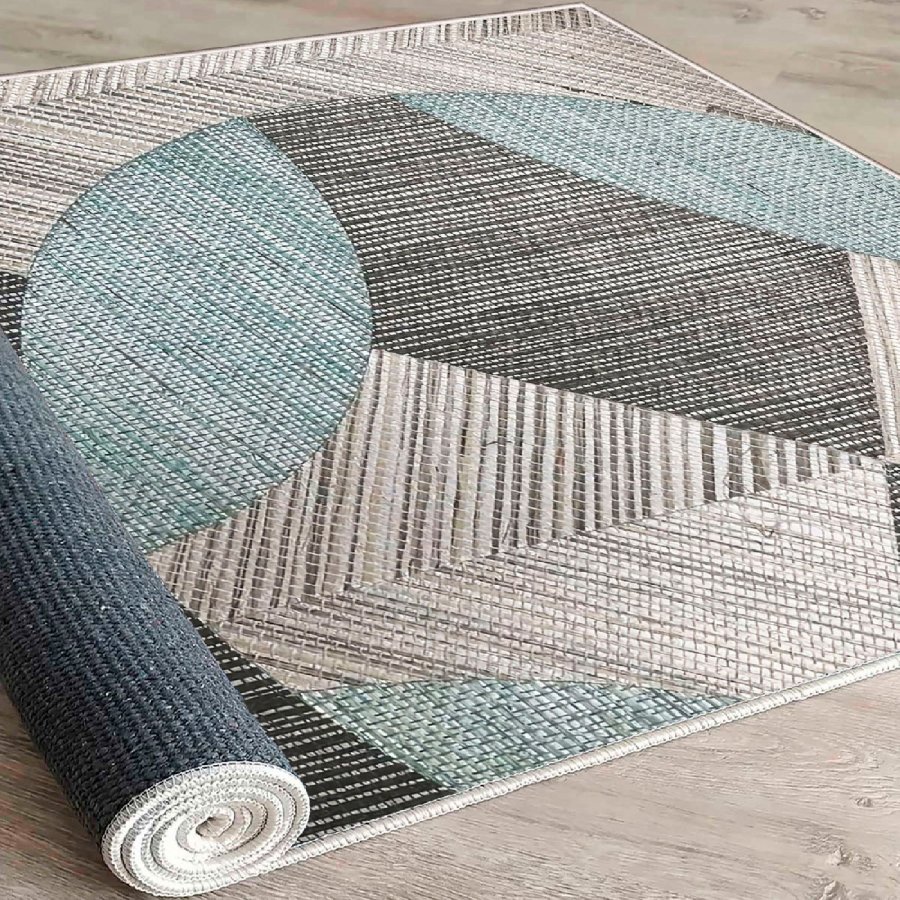 TEPPI WOOSONIL047 gulvtppe m. mnster, rektangulr - multifarvet bomuld (160x230)